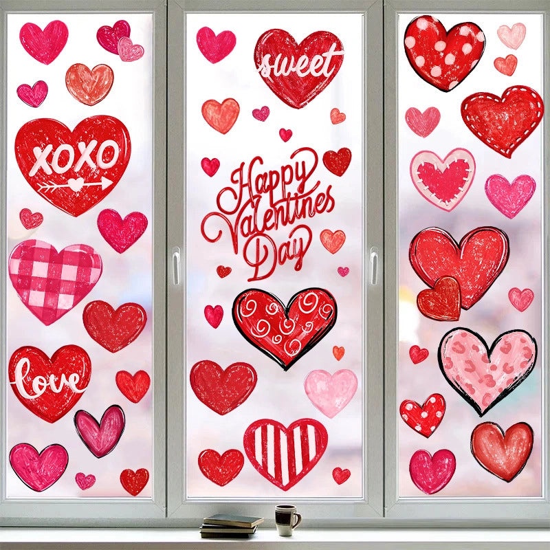 Valentine's Day Heart XOXO PVC Wall Decal Cute Love Home Decoration|Home Decor Wall Stickers