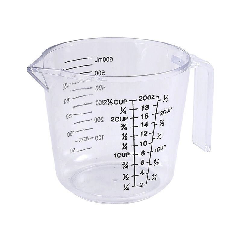 Transparent Dual-scale Measuring Cup 150-1000ml PS Plastic Liquid and Dry Ingredients Container|Kitchen Measuring Tools
