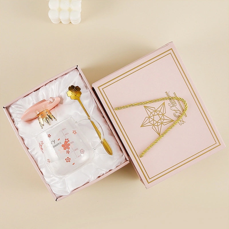 Floral Pattern Glass Water Bottles Set of 1 | Drinkware & Bottles