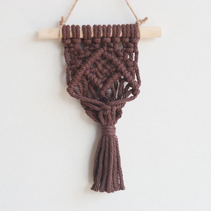 Minimalist Geometric Wooden Cotton Rope Wall Hanging Art | Home Decor & Wall Art