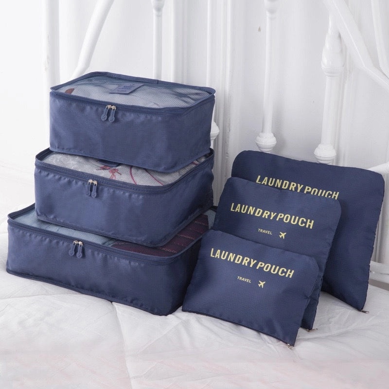 6-piece Korean Travel Storage Bag Set Oxford Cloth Organizer for Underwear Bra Shoes|Travel Accessories