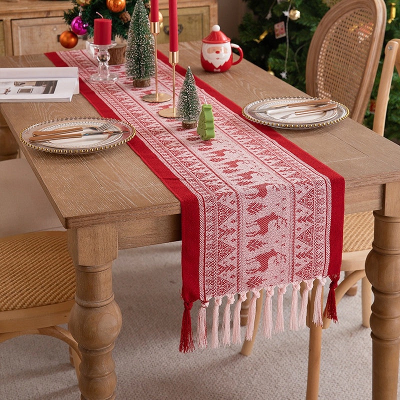 Elegant Floral Polyester Tablecloth for Christmas Casual Dining|Home Decor Table Linens