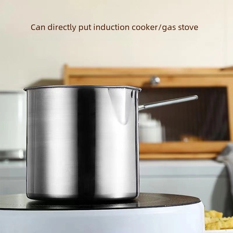 Japanese Style Mini Deep Fryer 304 Stainless Steel Gas Pot with Strainer Oil-saving Tempura Cooker | Kitchen Appliances