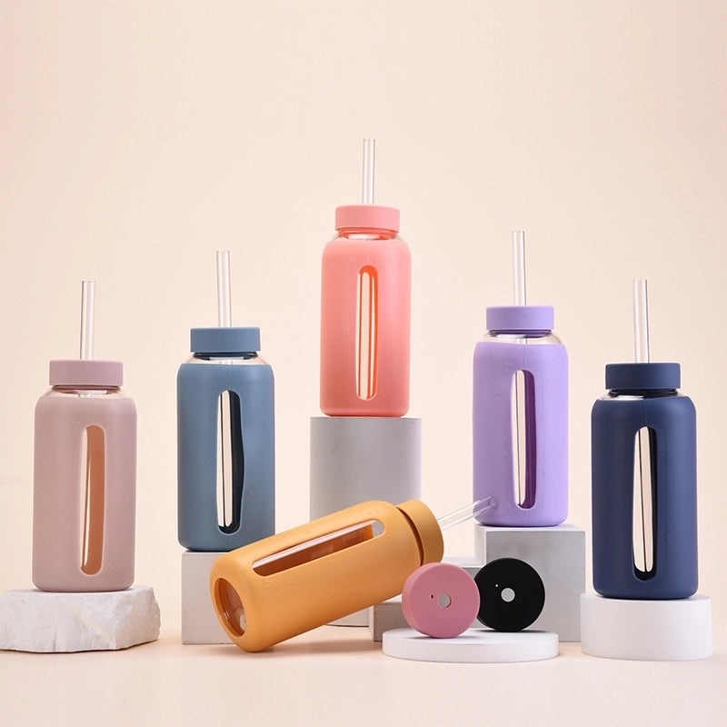 Glass Water Bottles with Solid Color Design for Everyday Use|Water Bottles