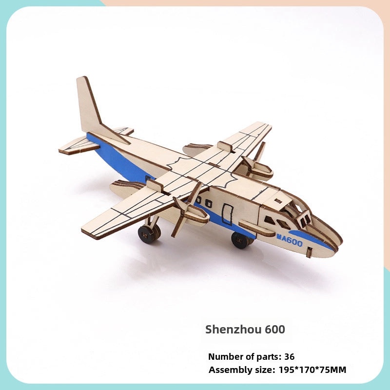 Handmade Wooden 3D Aircraft Model Puzzle for Kids | Toys & Games