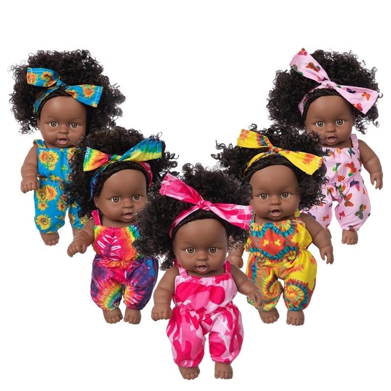 8 Inch African American Vinyl Fashion Dress Up Girl Doll for Kids|Dolls & Accessories