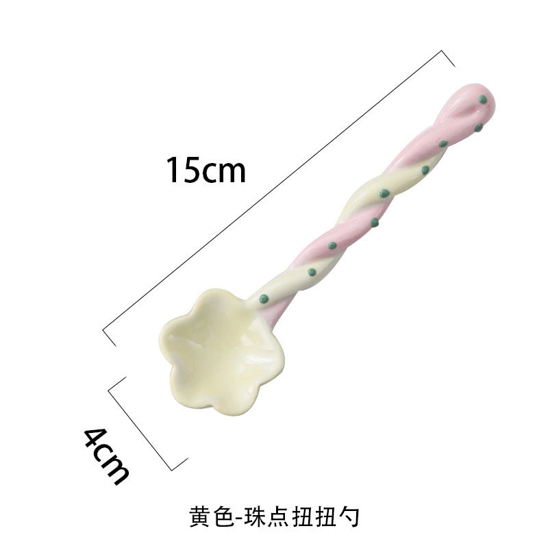 Ceramic Long Handle Spoon for Coffee and Mixing | Kitchen Utensils