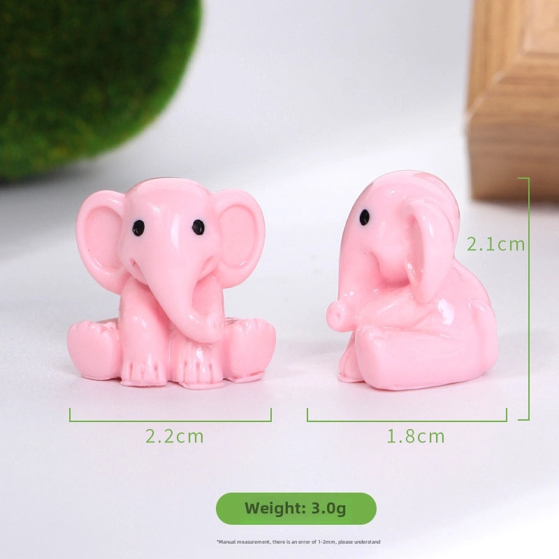 Mini Elephant Resin Figurine Cute Animal Desktop Ornament Micro Landscape Decoration|Home Decor Accessories