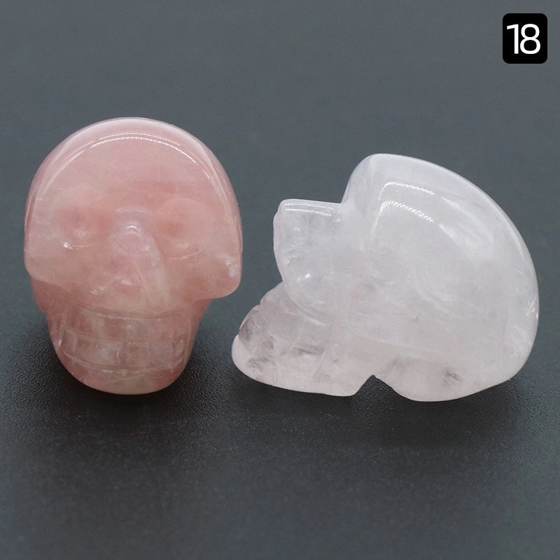 Halloween Vintage Skull Natural Crystal Agate Ornament | Home Decor & Seasonal Accessories