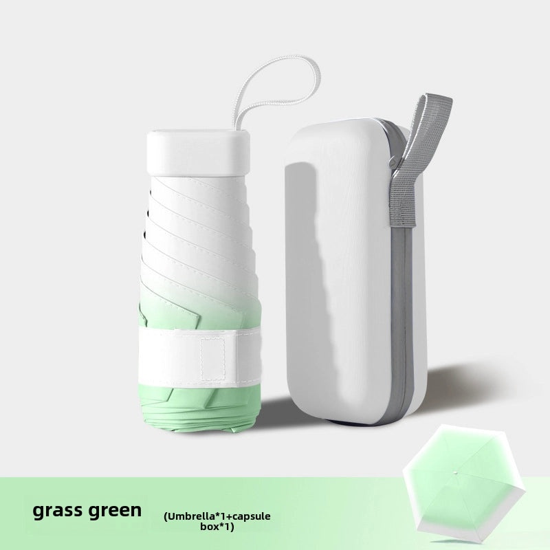 Compact Five-Fold UV Sunscreen Mini Umbrella for Women | Sun Protection & Rain Use | Portable Thickened Flat Umbrella | Women's Accessories