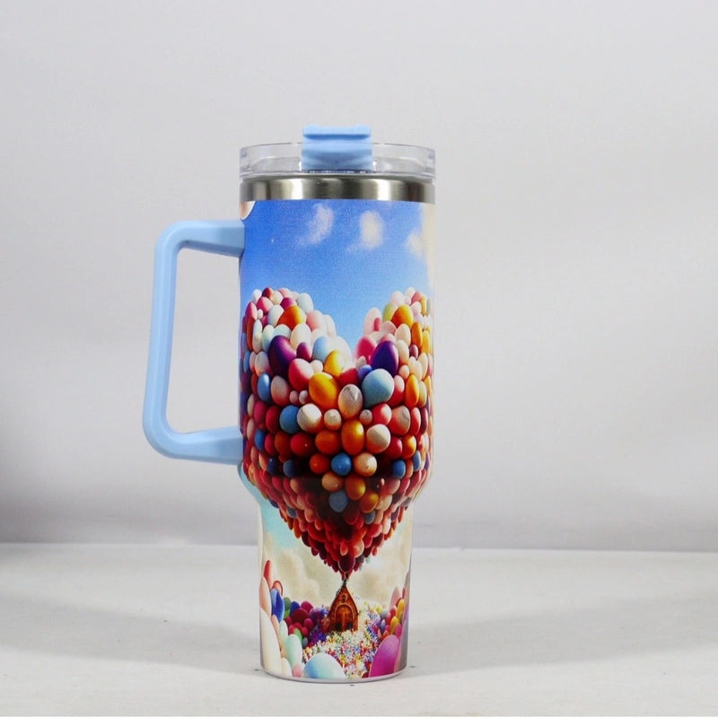 20 Pieces Red Heart and Flower Design Stainless Steel Thermos Cups | Drinkware & Thermoses