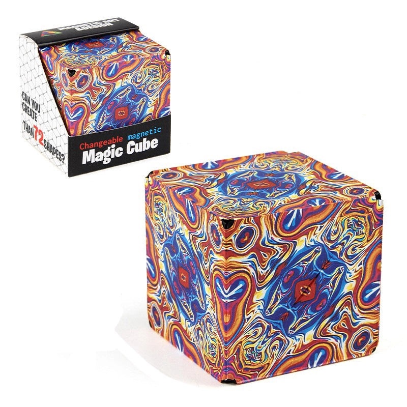 3D Geometric Magnetic Magic Cube Puzzle Toy for Decompression and Creativity|益智玩具
