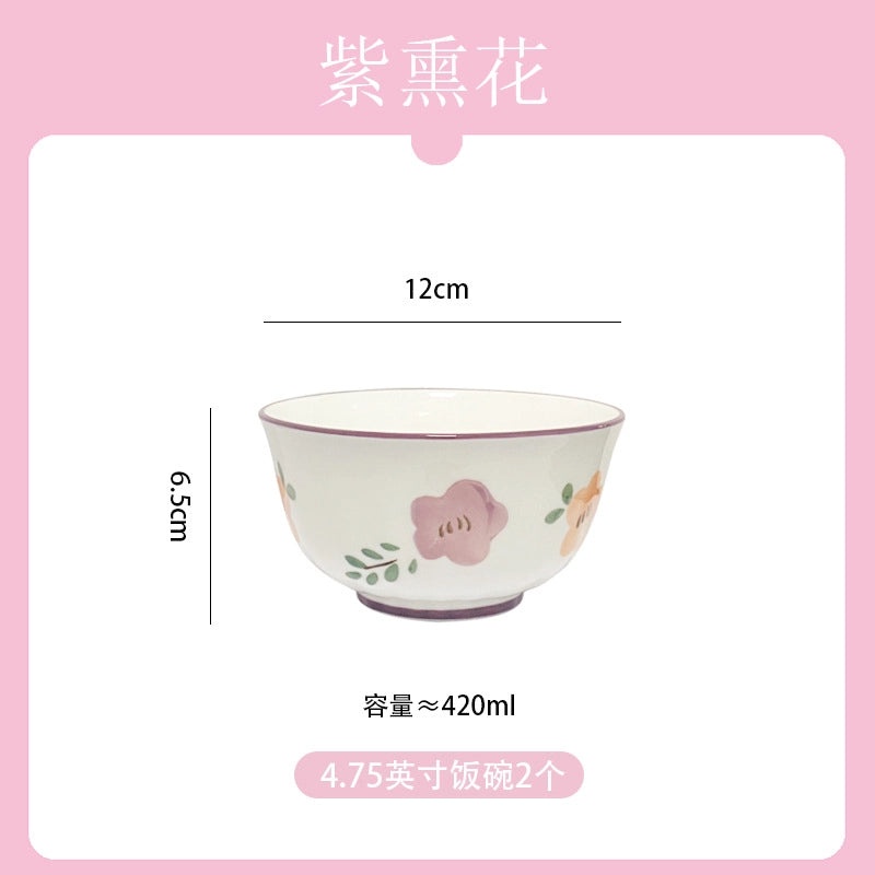 Purple Ceramic Bowl and Dish Set with Chopsticks | Kitchen & Dining