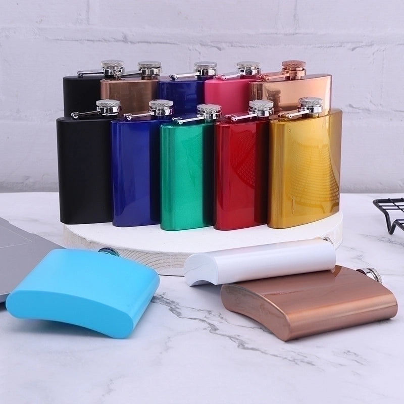 Elegant Stainless Steel Solid Color Wine Flask | Drinkware & Bar Accessories