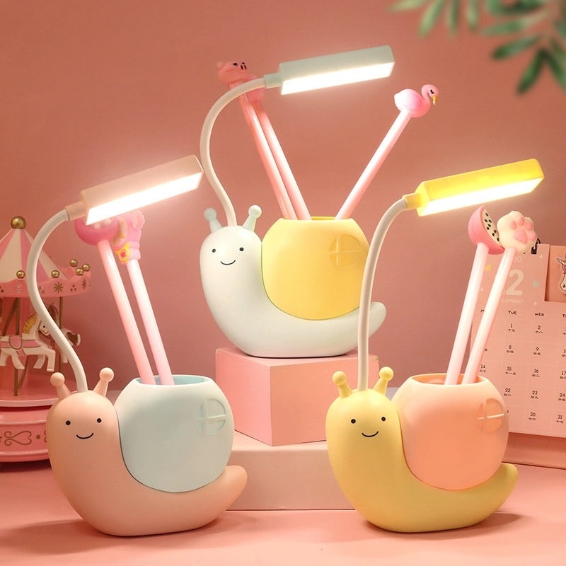 Cartoon Rechargeable LED Desk Lamp Eye Protection Learning Light Creative Student Dormitory Small Gift | Home & Office Lighting