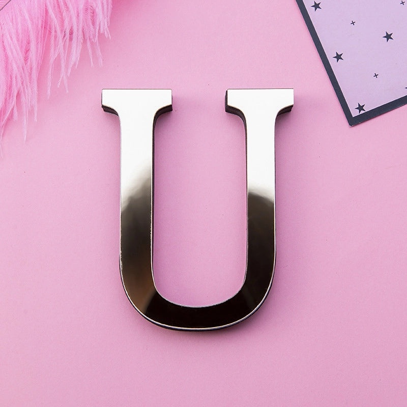 Golden Acrylic Mirror Letters Wall Decal EVA Foam Art Creative Home Decor | Home Decor & Wall Stickers