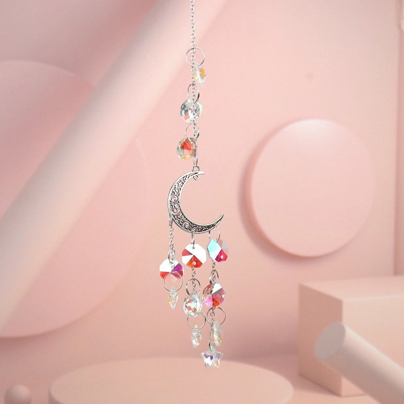 Stylish Sun and Moon Metal Pendant with Artificial Crystals|Jewelry & Accessories