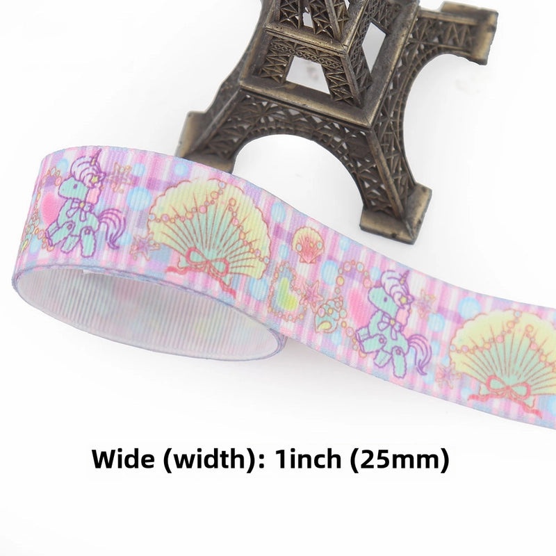 Cartoon Soft Color Thermal Transfer Printed Ribbed Ribbon DIY Handmade Bow Hair Accessory Gift Packaging|Hair Accessories