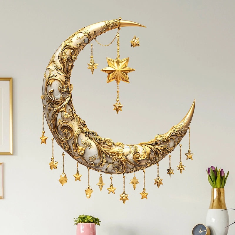 Elegant Moon PVC Wall Decal for Window Decoration | Home Decor Wall Stickers