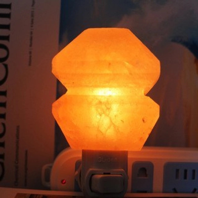 Himalayan Salt LED Night Light Minimalist Geometric Design Anniversary Birthday Gift | Home Decor Lighting