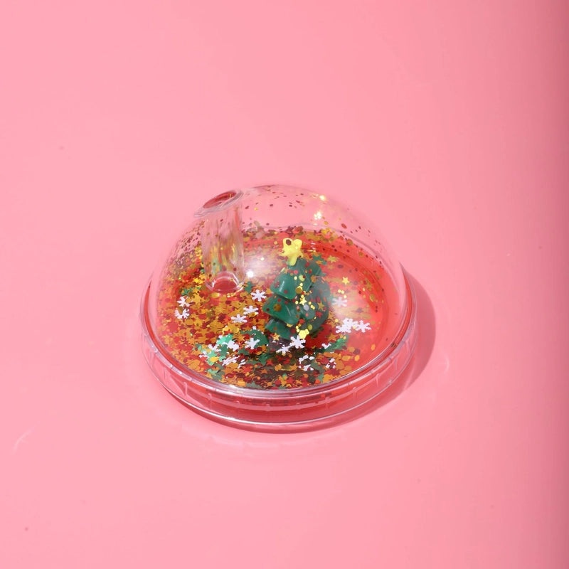 Christmas Cartoon Santa and Snowman Plastic Tumbler Water Bottle 1 Piece|Kitchen & Dining