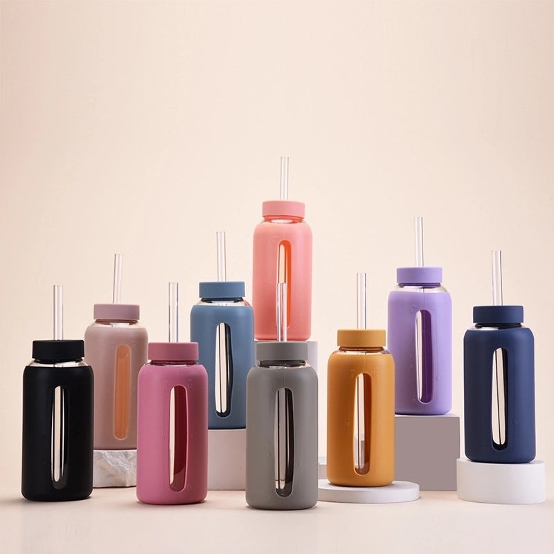 Glass Water Bottles with Solid Color Design for Everyday Use|Water Bottles