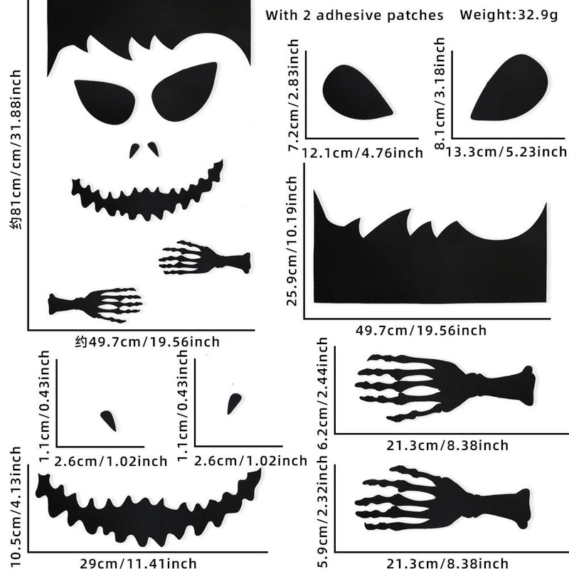 Halloween Pumpkin Spider Web Felt Door Sticker Minimalist Holiday Party Decor|Home Decor