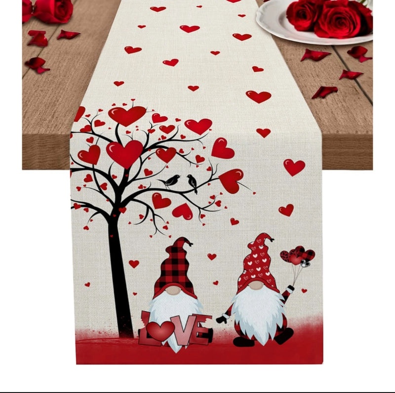 Valentine's Day Elegant Minimalist Heart Letter Polyester Tablecloth | Home Decor