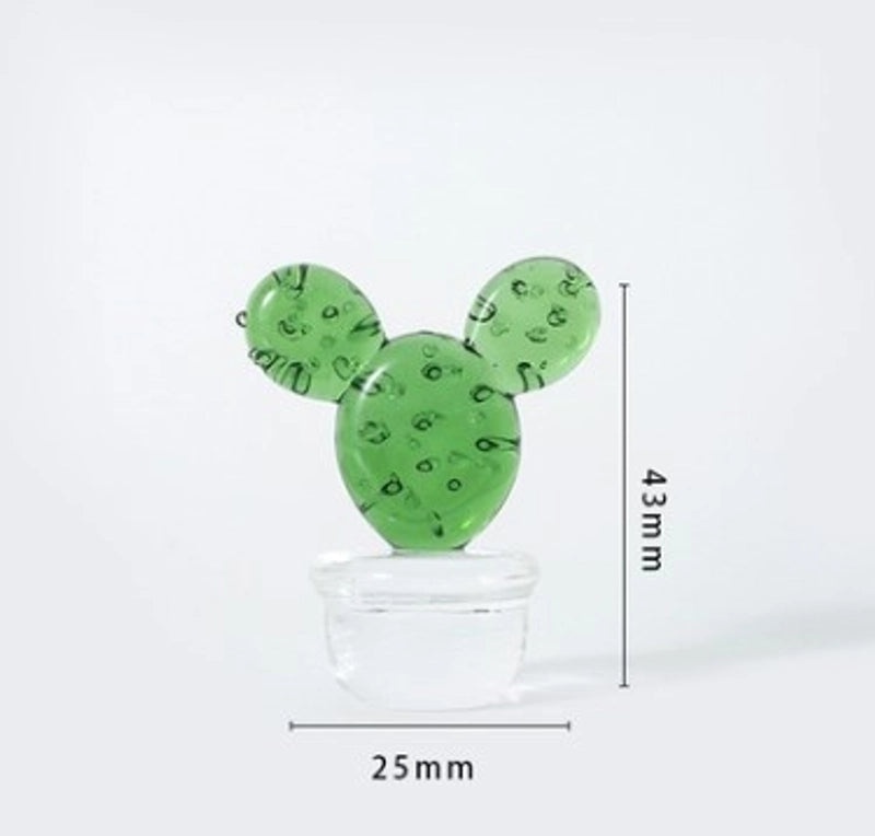 Creative Glass Cactus Plant Ornament for Desktop Home Decoration | Home Decor