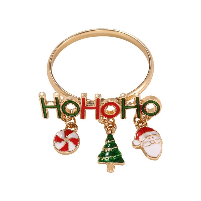 Elegant Cartoon Letter Alloy Napkin Ring for Christmas Casual Pastoral Decor 1 Piece | Home Dining Table Accessories