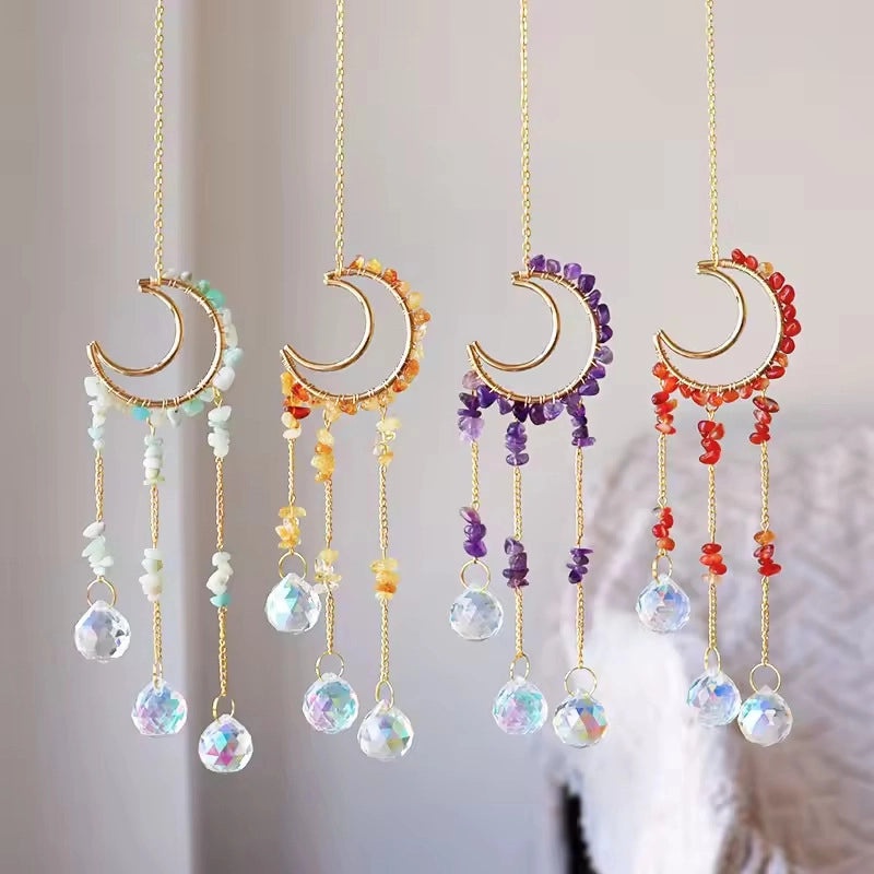 Elegant Moon Crystal Pendant Wall Art | Home Decor
