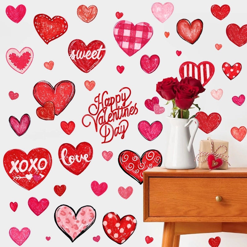 Valentine's Day Heart XOXO PVC Wall Decal Cute Love Home Decoration|Home Decor Wall Stickers