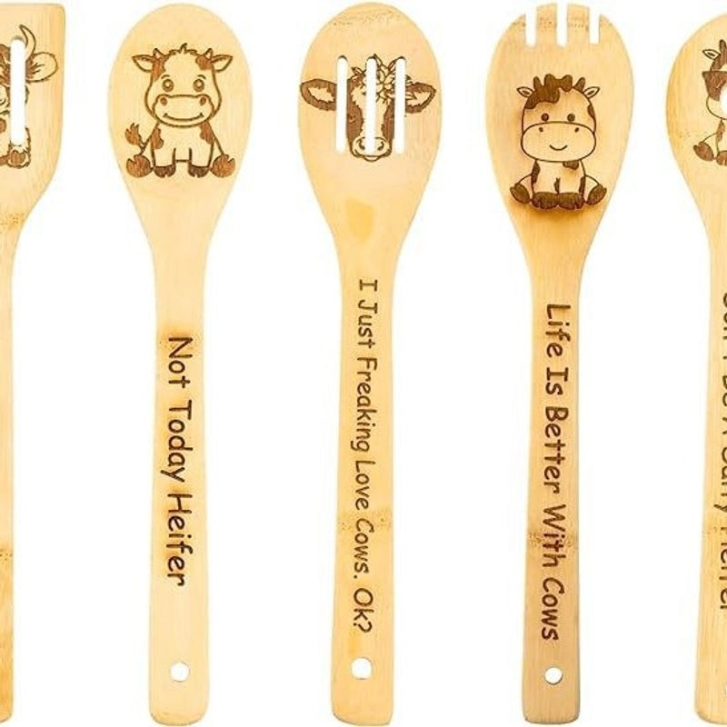 Minimalist Animal Letter Bamboo Shovel Kit 5 Pieces Set|Home & Garden Tools