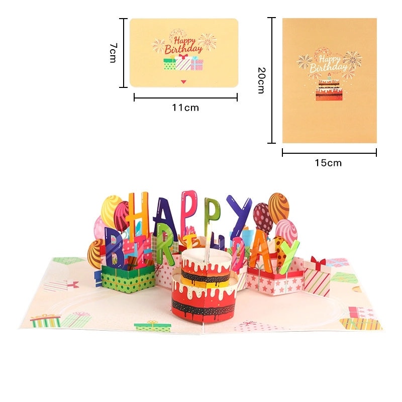 Birthday Cute Letter Cake Paper Party Greeting Card Invitation Card 1 Piece | Party Supplies