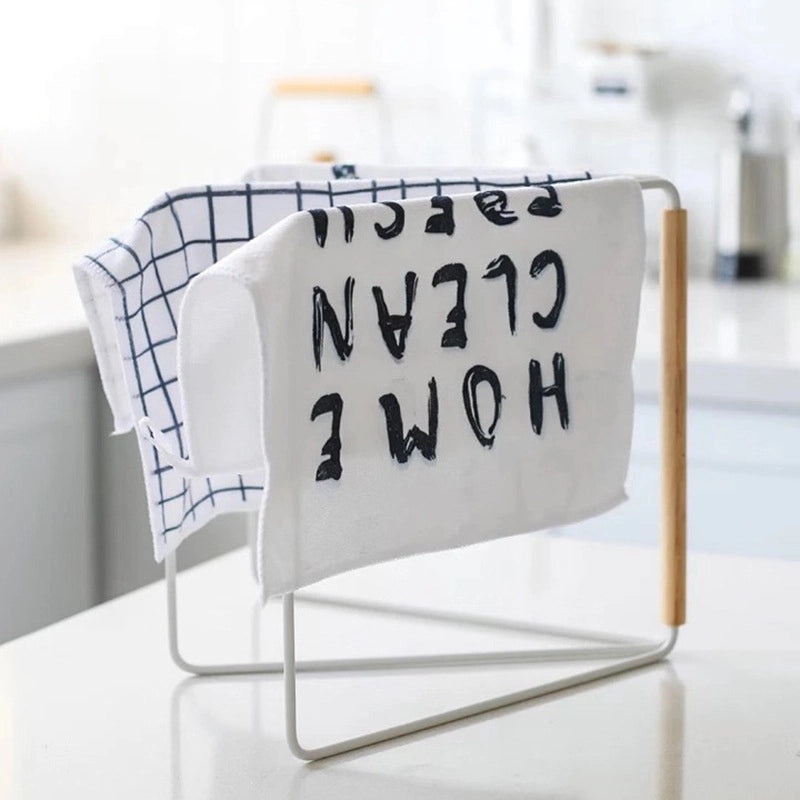 Japanese Style Foldable Vertical Kitchen Towel Rack Countertop Drying Storage Hanger|Kitchen Storage & Organization