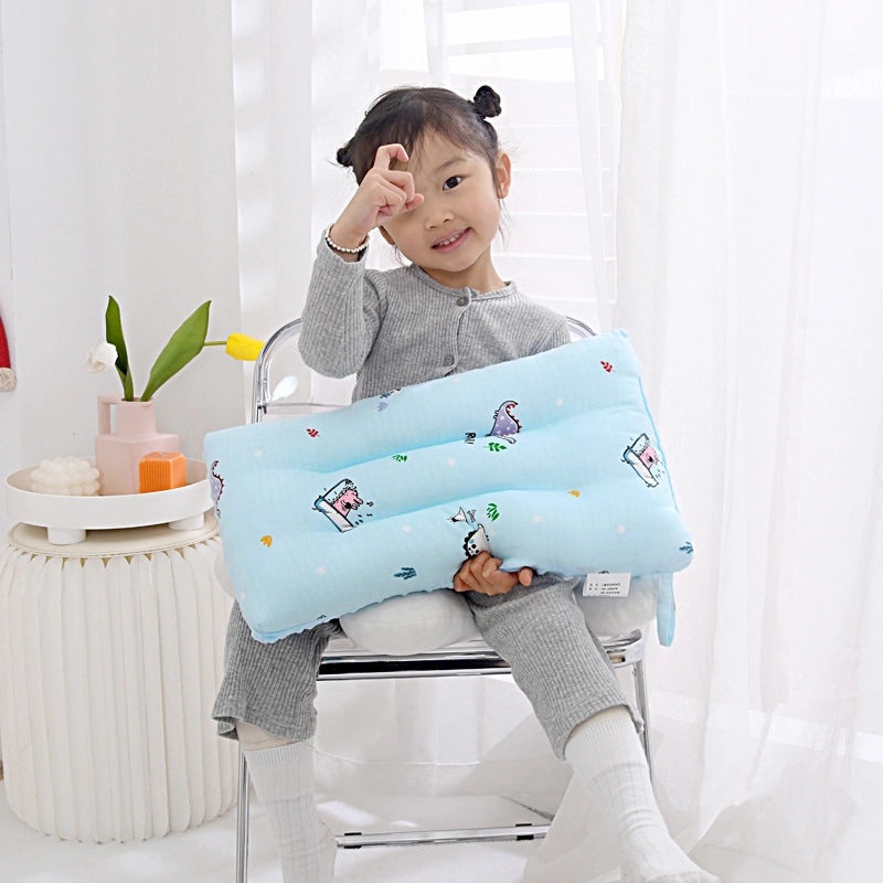 Premium Class A Cotton Baby Pillow Core | Soft Velvet Neck Support Pillow for Kids Nap | Machine Washable Nap Pillow | Baby Bedding Accessories |