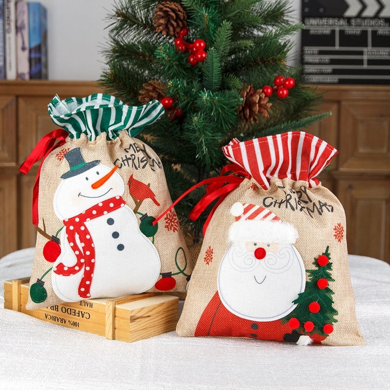 Christmas Holiday Santa Snowman Gift Bags Festive Wrapping Supplies | Gift Wrapping & Party Supplies