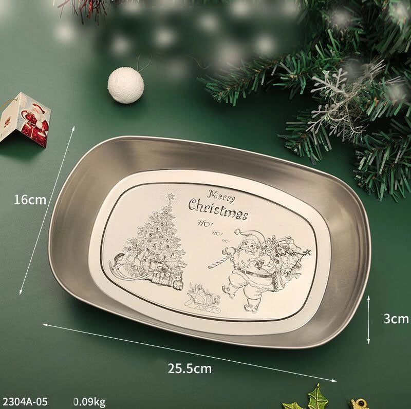 Christmas Tree Santa Claus Tinplate Hat Casual Elegant Tableware Decoration|Home Decor