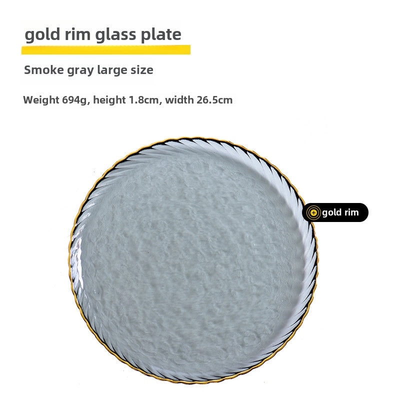 Golden Edge Nordic Style Glass Fruit and Dinner Plate Set | Dinnerware