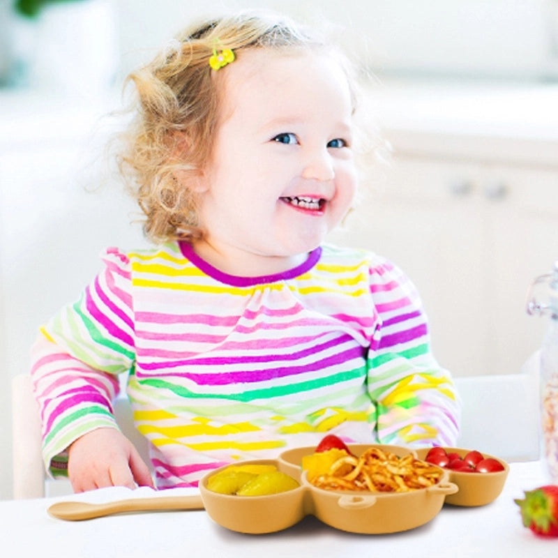 Cute Little Bee Silicone Kids Tableware Set Baby Bowl Cup Spoon Food Grade|Baby Feeding Supplies