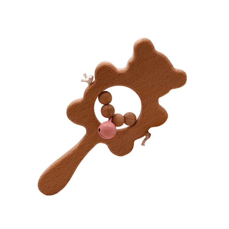 Baby Teething Bracelet with Beech Animal Molar Stick and Bear Toy | Baby Teething Accessories