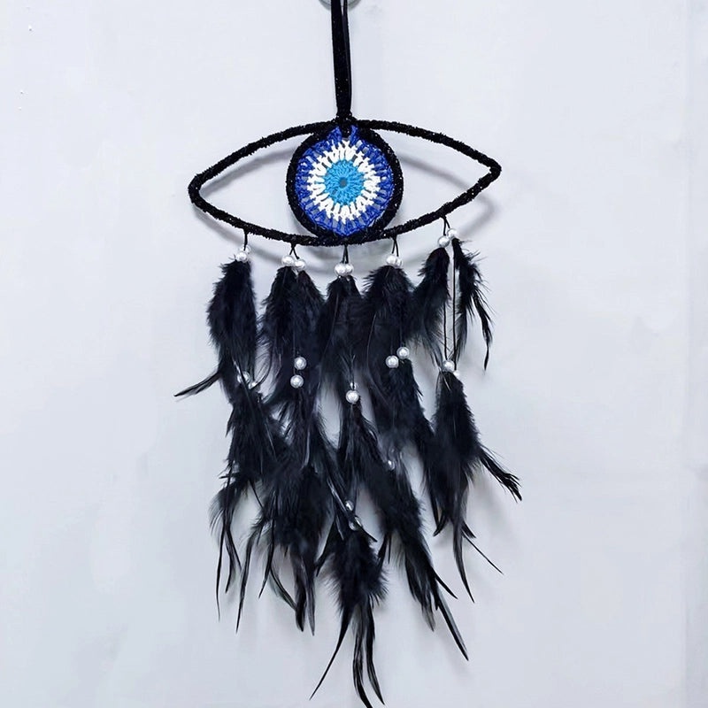 Rustic Devil's Eye Feather Iron Wall Hanging|Home Decor Wall Art