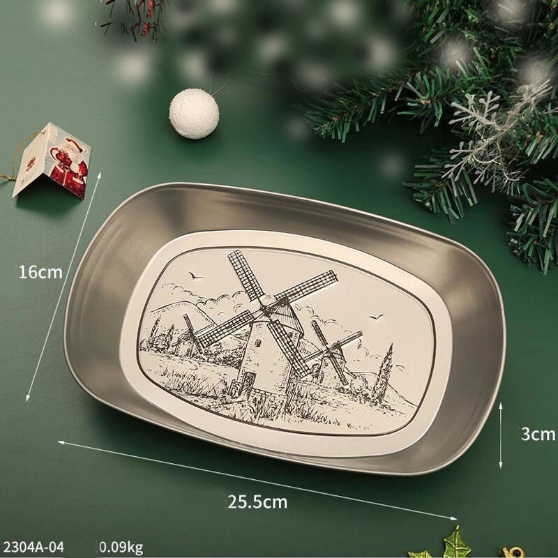 Christmas Tree Santa Claus Tinplate Hat Casual Elegant Tableware Decoration|Home Decor
