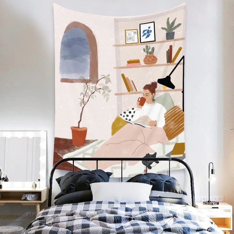 Minimalist Figure Wall Tapestry for Home and Printing Room Decor | Home Decor