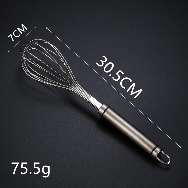 304 Stainless Steel Manual Egg Beater Whisk Thickened Mixing Rod for Noodles and Baking|Kitchen Utensils & Baking Tools
