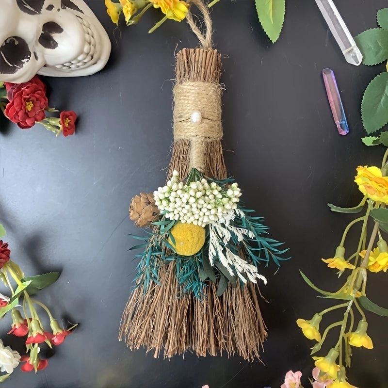 Vintage Broomstick Wood Ornament Decorative Artificial Home Accent|Home Decor