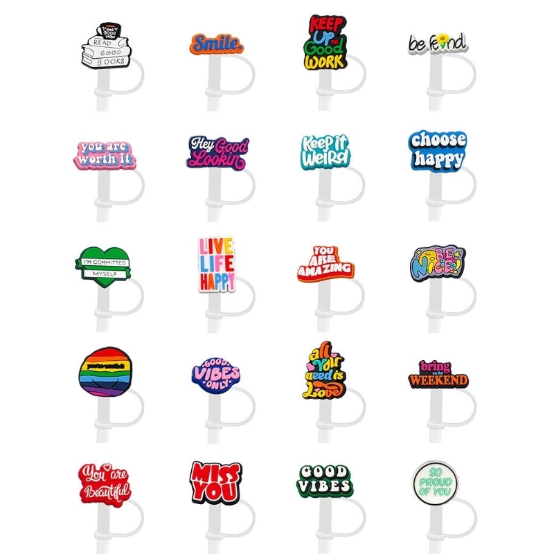 Silicone Letter Straw Mouthpiece 1 Piece Soft Cute Reusable Drink Accessory|Drinkware & Bar Accessories