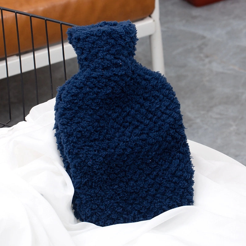 Vintage Plush Rubber Hot Water Bottle Thickened Soft Cover Water Injection Heating Bag Custom Logo Gift|Home & Living