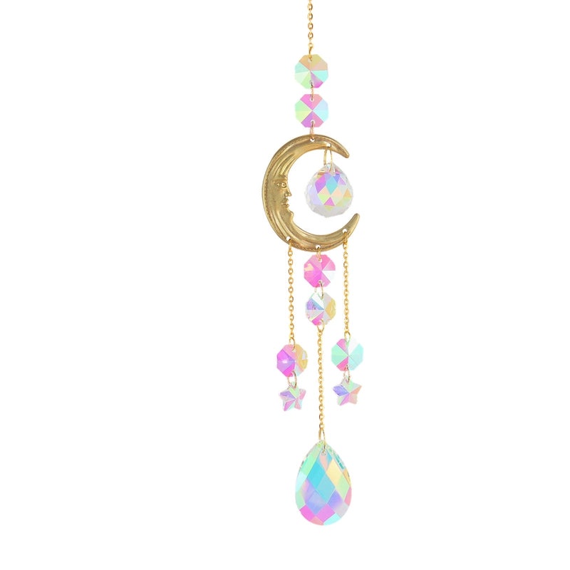 Star and Moon Crystal Pendant, Pastoral Style Artificial Decoration | Jewelry & Accessories