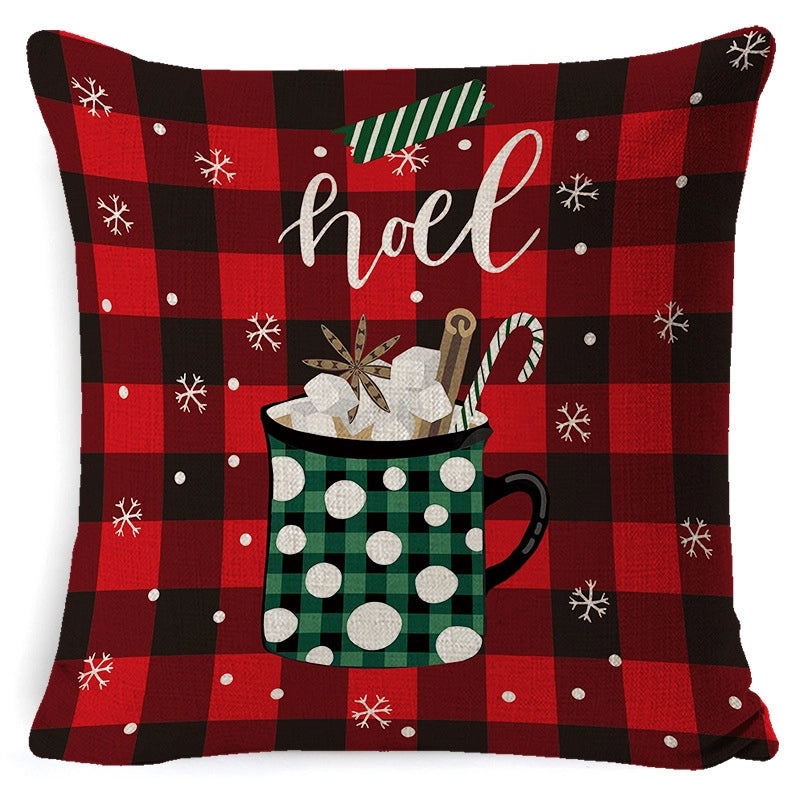 Christmas Linen Pillow Cover for Living Room Office Car Sofa Waist Cushion|Home Decor Cushions